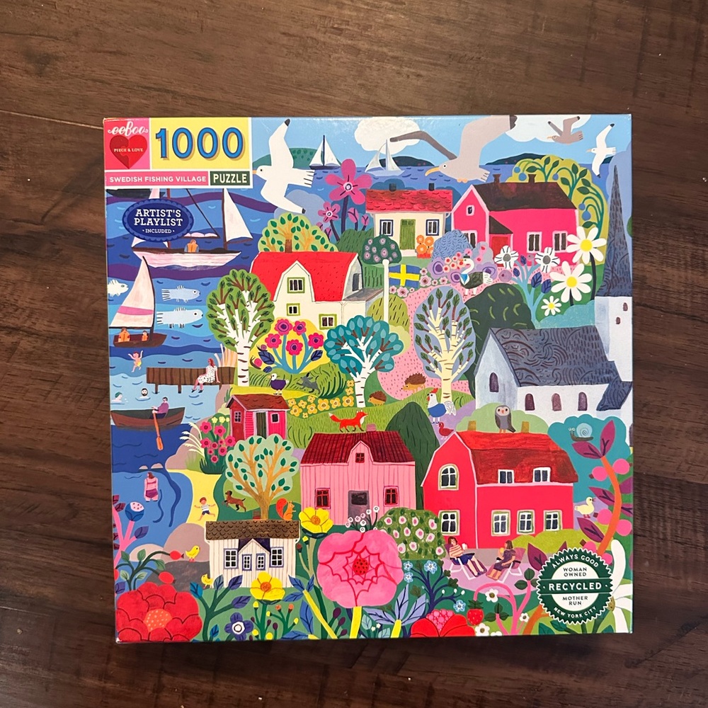 Swedish fishing village Eeboo 1000-Piece Puzzle